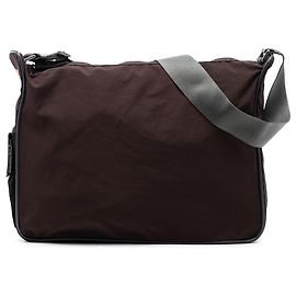 Prada Bolsa Transversal Tessuto Zip Top da Linha Esportiva Marrom