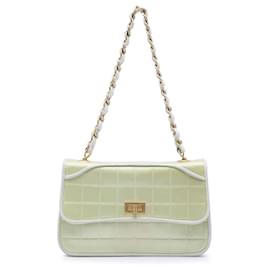 Chanel Green Chocolate Bar Satin Reissue 2.55 Single Flap