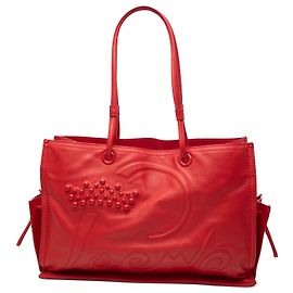 Tote LOEWE de cuero rojo con tachuelas