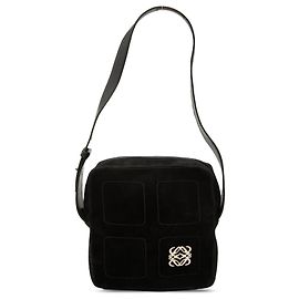 Borsa a tracolla LOEWE in scamosciato nero con Anagram