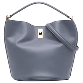 Celine Bucket 16 in pelle di vitello liscia grigia taglia Medium - Céline