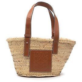 Borsa Tote LOEWE Beige Small Raffia Anagram Basket
