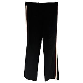 Pantaloni a gamba dritta con striscia laterale Gucci in viscosa nera