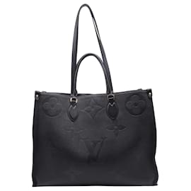 Louis Vuitton Giant Onthego GM Tote Bag aus schwarzem Leder