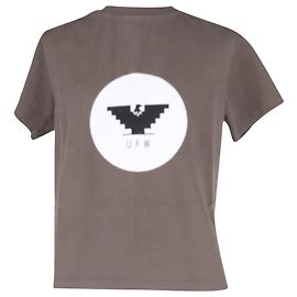 Rick Owens Bedrucktes Logo Jersey T-Shirt aus brauner Baumwolle