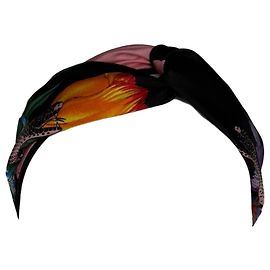 Cerchietto Gucci con stampa floreale in seta multicolore