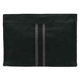 Clutch Fourre Tout in tela e pelle Hermès