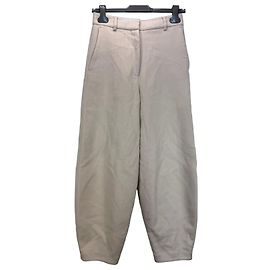By Malene Birger Weite Hose aus Wollmischung in Beige