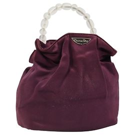 Borsa Christian Dior Maris Pearl Satin Viola Argento Autentica hk3818