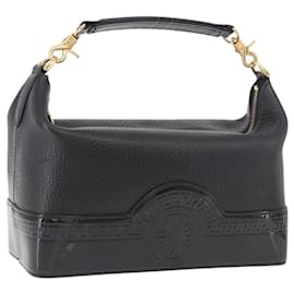VERSACE Chain Hand Bag Leder Schwarz Gold Auth bs35661A - Versace
