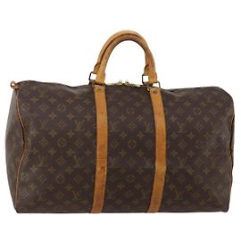 LOUIS VUITTON Monogram Keepall 50 Boston Bag M41426 LV Auth 188711