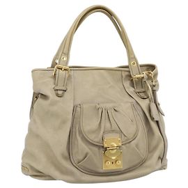 Borsa Miu Miu in pelle 2way Beige Oro Auth 188974A