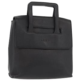 Borsa a mano LOEWE in pelle nera argento Auth bs35634