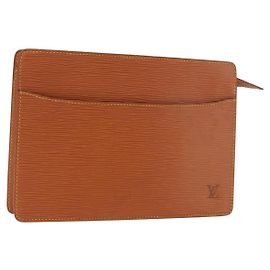LOUIS VUITTON Epi Pochette Homme Borsa Marrone Zipangu Gold M52528 LV Auth 188977