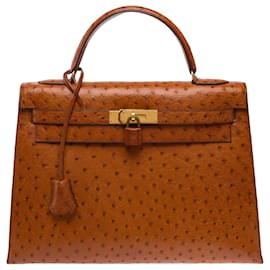 Hermès Borsa HERMES Kelly 32 in Pelle Esotica Marrone - 103697