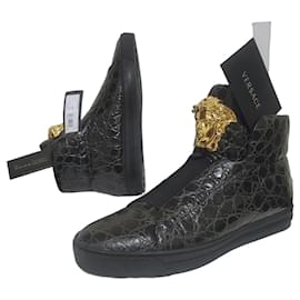 Versace Palazzo Croco Embossed Leather Medusa Sneaker Alte