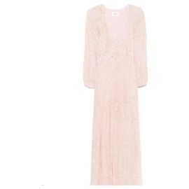 Ba&sh Maxikleid in Rosa mit goldenem Print