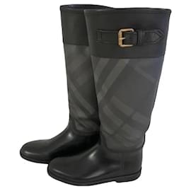 Burberry Botas de Goma Nova Check - Negro, Talla 37