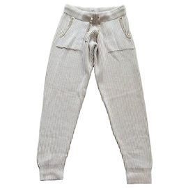 Autre Marque Eleventy Freizeit-Hose aus Wolle, Hellgrau, Größe M