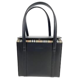 Burberry Borsa a mano Nova Check Pelle Nera