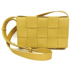 Borsa a tracolla Bottega Veneta Intrecciato Cassette in giallo