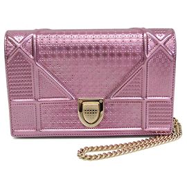Christian Dior Diorama Patent Leather Chain/Shoulder Wallet