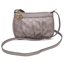 Borsa a tracolla in pelle Gucci Guccissima viola chiaro
