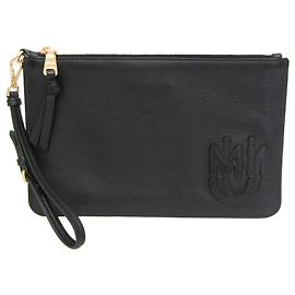 Clutch in pelle da donna Miu Miu nero