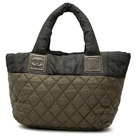 Tote Coco Cocoon in nylon trapuntato Chanel marrone Small