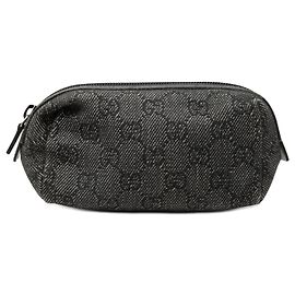 Neceser de cosméticos Gucci en denim GG gris
