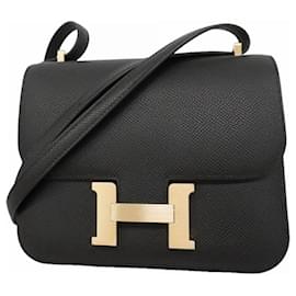 Hermes Constance Mini Schultertasche aus schwarzem Epsom-Leder - Hermès