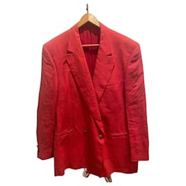 V2 By Versace Blazer doppiopetto in lino rosso