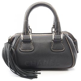 Borsa Chanel nera in pelle di vitello granulata