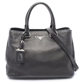 Borsa a 2 vie in pelle nera Prada