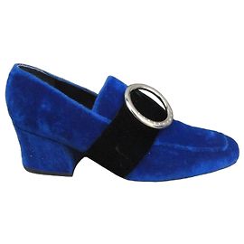 Mocassini Dorateymur in Velluto Blu con Tacco