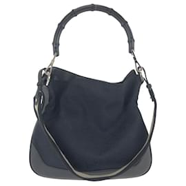 Borsa a mano Gucci Bamboo GG Canvas Leather