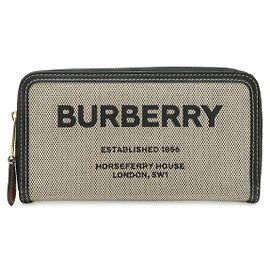 Portafoglio con zip in tela e pelle Burberry Elmore