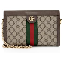 Borsa a tracolla Gucci GG Supreme Ophidia Medium Chain