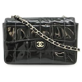 Borsa a tracolla Chanel 2.55 Chocolate Bar in pelle vernice