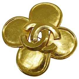 Spilla Chanel Vintage Gold Clover