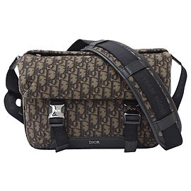 Borsa messenger in jacquard marrone Christian Dior