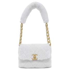 Borsa a tracolla Chanel AS2240 in pelle di agnello bianca