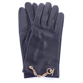 Hermès Bonnie Seidenhandschuhe Schwarz