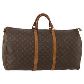 LOUIS VUITTON Monogram Keepall Bandouliere 60 Sac de Boston M41412 LV Auth 187517