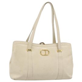 Borsa Christian Dior in pelle beige oro Autentica 188329