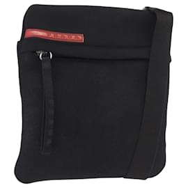 Borsa a tracolla PRADA Sports Line in cotone nero argento Auth ka4861