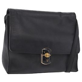 BALENCIAGA Afternoon Shoulder Bag Leder Schwarz Gold 293862 Auth 188241