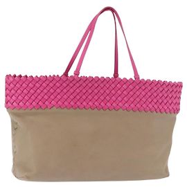Borsa Tote BOTTEGA VENETA INTRECCIATO in Pelle Rosa Beige Auth bs35618A