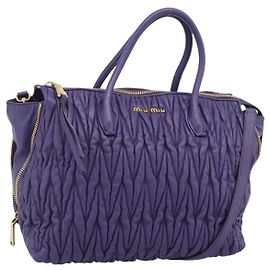 Borsa Miu Miu in pelle 2way Viola Oro Auth BA13576V