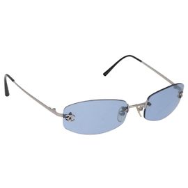 Occhiali da sole CHANEL metallo Blu CC Auth 187883V